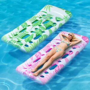 2 Pack Inflatable Pool Floats Lounger for Adults, Cityout Pool Floats Raft, Pool Float Chair with Headrest for Pool, Beach, Lake